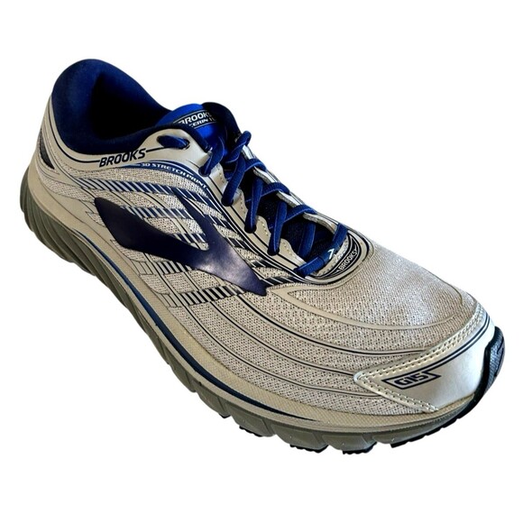 BROOKS GLYCERIN 15 Mens Gray Blue Running Jogging Outdoor Sneakers US 12D - Picture 1 of 15